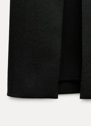 Женская юбка с разрезами зара zw collection wool skirt with slits8 фото