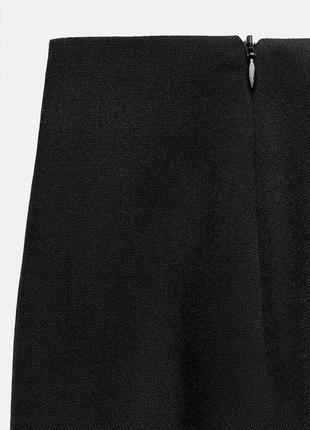 Женская юбка с разрезами зара zw collection wool skirt with slits9 фото