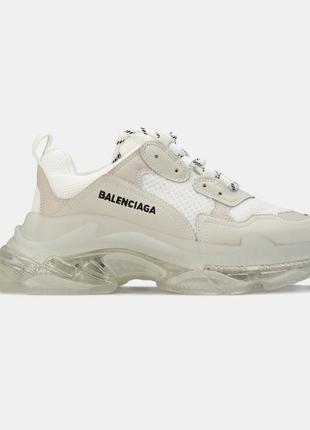 Кроссовки triple s white clear sole