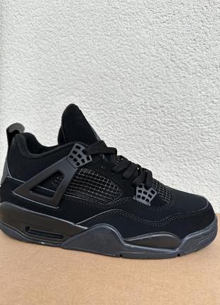 Кроссовки мужские jordan 4 retro black cat джордан блек кет черные j-10012 фото