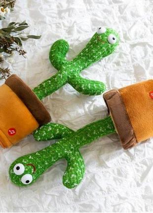 Музична іграшка танцюючий кактус dancing cactus tiktok з підсвіткою і функцією повторення · кактус6 фото