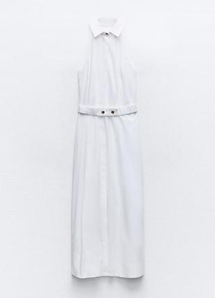 Платье средней длины с воротником хальтер3 фото
