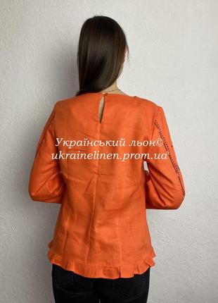 Блуза яся помаранчева галерея льону, 42-54рр5 фото