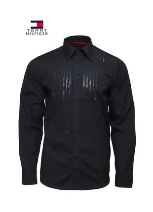 Мужская новая черная рубашка рубашка tommy hilfiger оригинал [m и l ]
