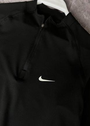 Чоловічий спортивний рашгард nike на змійці чорний кофта найк для спорту (b)4 фото