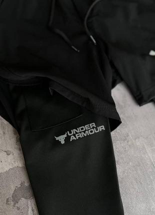 Чоловічі спортивні шорти under armour з лосинами чорні для тренувань андер армор (b)3 фото