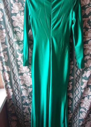 Женское длинное платье зеленом хвостом вечернее праздничное выпуск русалка костюм3 фото