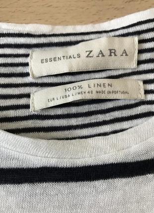 Льняная футболка zara льон4 фото