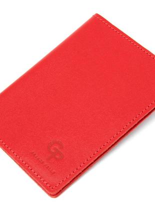 Яркая обложка на паспорт из натуральной кожи grande pelle 11484 красный
