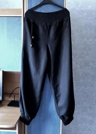 Модные летние штанишки, джогеры, 48-50, лён, натуральная вискоза, sorbet