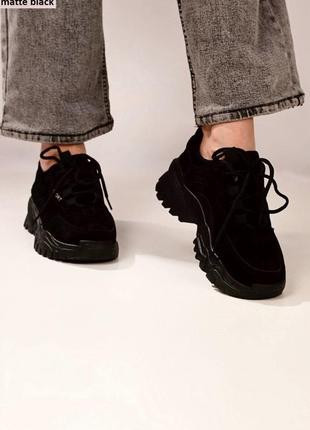 Черные новые замшевые кроссовки2 фото