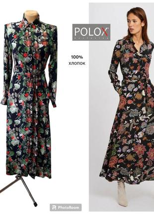 My polox платье рубашка в цветочный принт 100% хлопок1 фото
