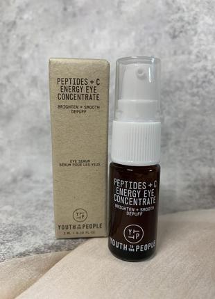 Гель сыворотка для омоложения кожи вокруг глаз youth to the people peptides + c energy eye serum1 фото