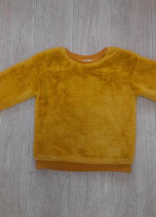 Мохнатый яркий желтый свитер свитшот5 фото