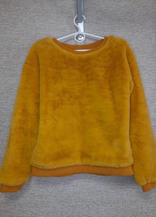 Мохнатый яркий желтый свитер свитшот2 фото