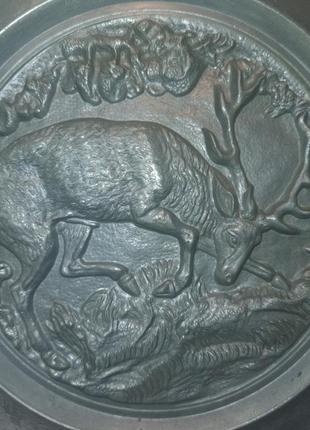 Винтажная тарелка настенная олово германия