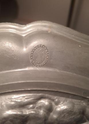 Винтажная тарелка настенная олово германия