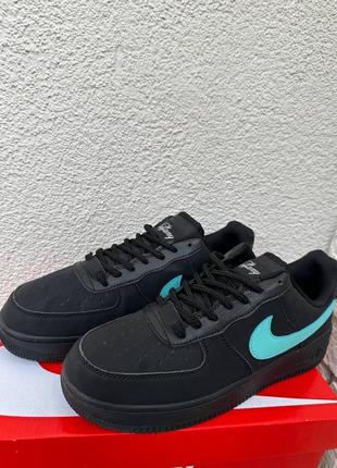 Кроссовки мужские nike tiffany air force one low найк тифани ейр форс черные n-10014 фото