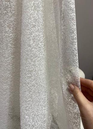 Тюль жаккард сніжок молочний