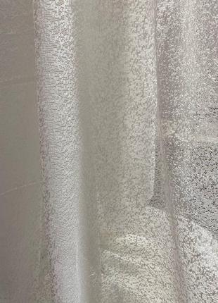 Тюль жаккард сніжок молочний