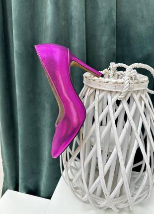 Ексклюзивні туфлі лодочки з італійської шкіри та замші жіночі на підборах шпильці10 фото