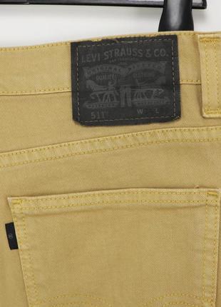 Чоловічі бежеві штани джинси levi’s 511 оригінал [ 34x32 ]6 фото