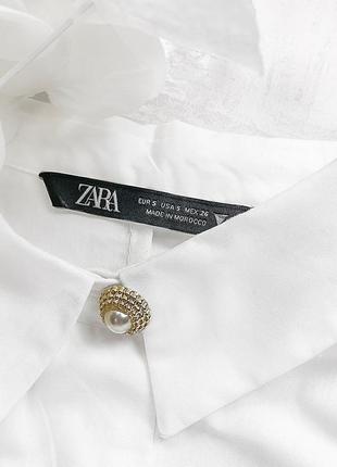 Красива oversized сорочка zara із золотими вінтажними ґудзиками з перлами10 фото