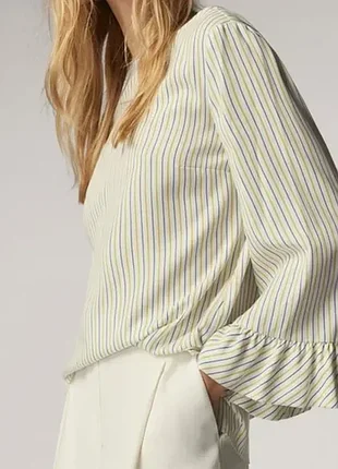 Блузка massimo dutti блакитно жовту полоску