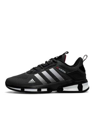 Мужские кроссовки adidas marathon run текстильные черные адидас маратон весенние (b)1 фото