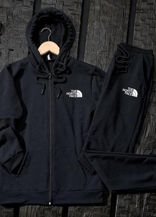 Мужской спортивный костюм the north face на змейке черный весенний осенний комплект зе норт фейс (b)