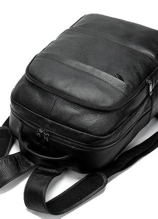 Рюкзак vintage 14696 кожаный черный5 фото