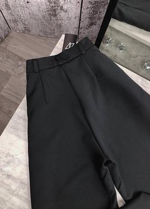 Штани чорні класичні палаццо s широкі брюки7 фото