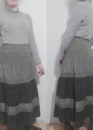 Ярусная юбка в стиле колор блок  hucke woman5 фото