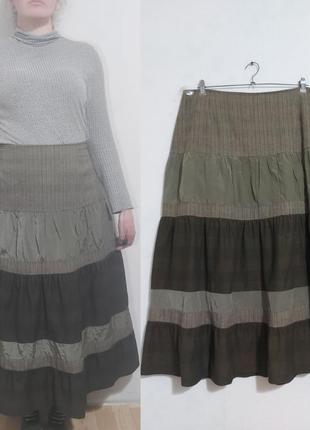 Ярусная юбка в стиле колор блок  hucke woman