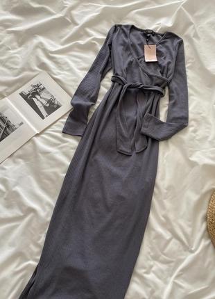 Сіре базове плаття для вагітних плаття міді7 фото