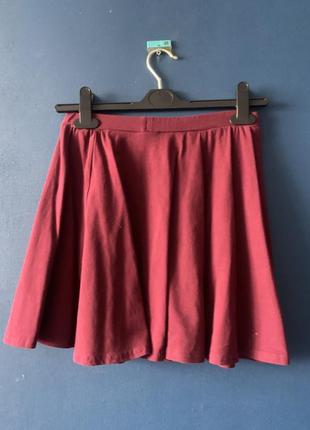 Бордовая юбка3 фото