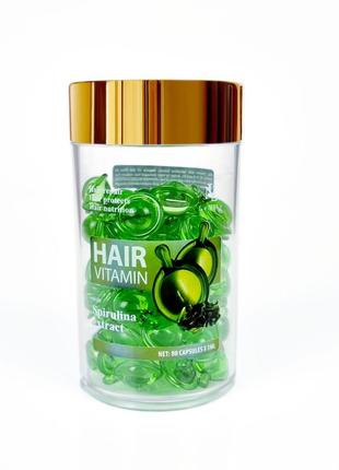 Лікувальні капсули для волосся з екстрактом спіруліни lenika hair vitamin with spirulina extract, 1 мл