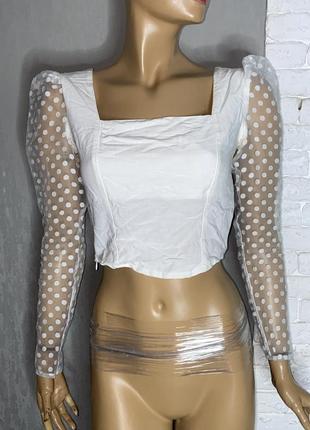 Блуза блузка с полупрозрачными рукавами tally weill, m