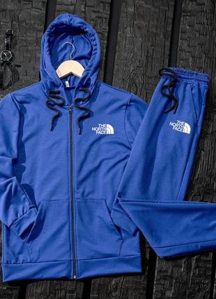 Мужской спортивный костюм the north face на змейке синий весенний осенний комплект зе норт фейс (b)