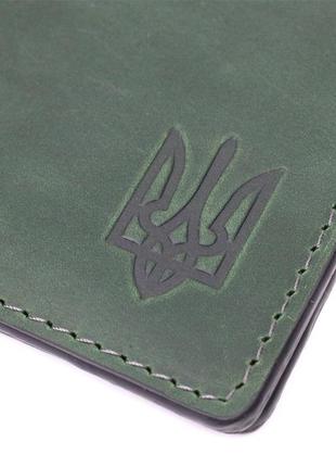 Качественная кожаная обложка на удостоверение участника боевых действий grande pelle 11664 зеленый5 фото