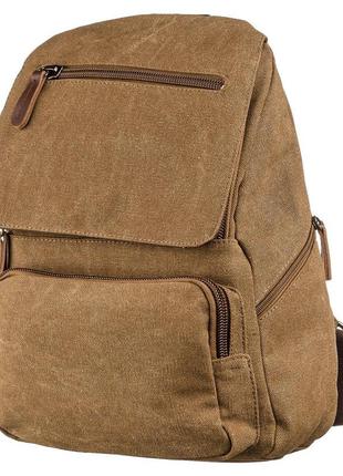 Компактний жіночий текстильний рюкзак vintage 20196 коричневий