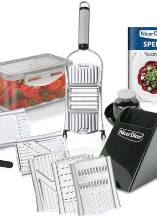 Універсальна овочерізка nicer dicer speed кухонний подрібнювач — рубанок із насадками