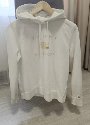 Худи худи толстовка белая с капюшоном капшоном tommy hilfiger кофта белая капшон капюшон1 фото