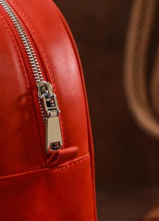 Вінтажний компактний жіночий рюкзак shvigel 16312 червоний9 фото