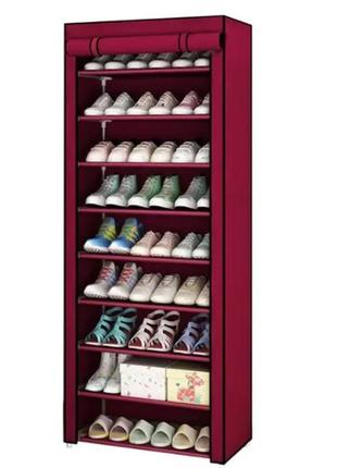 Складной шкаф для обуви 9 полок | тканевый стеллаж - органайзер для хранения обуви
