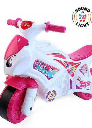 Іграшка "мотоцикл технок" білий/рожевий (2)
