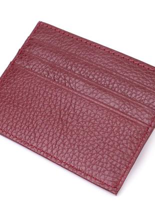 Практичный кард-кейс из натуральной кожи st leather 22446 бордовый2 фото