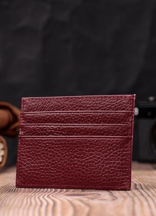 Практичный кард-кейс из натуральной кожи st leather 22446 бордовый6 фото