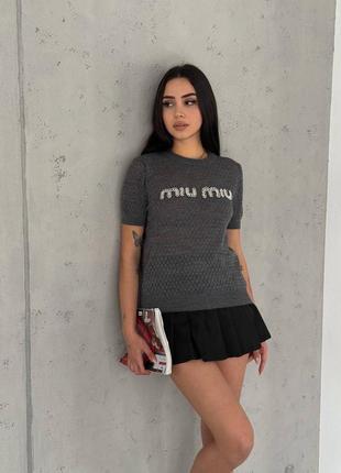 Яркая женская футболка туреченица miu miu текстурная