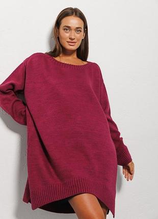 Свободное вязаное платье туника oversize8 фото